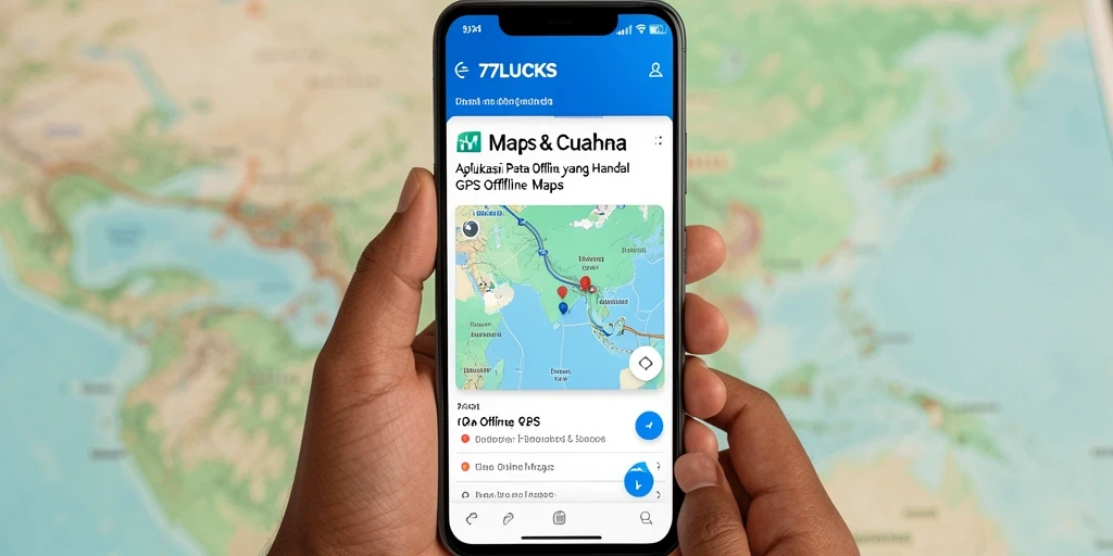 Antarmuka pengguna intuitif dari aplikasi GPS Offline Maps 77LUCKS.