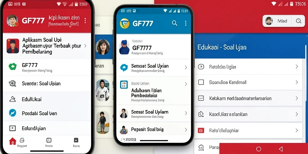 Tampilan antarmuka aplikasi Soal Ujian GF777 yang sederhana dan intuitif.
