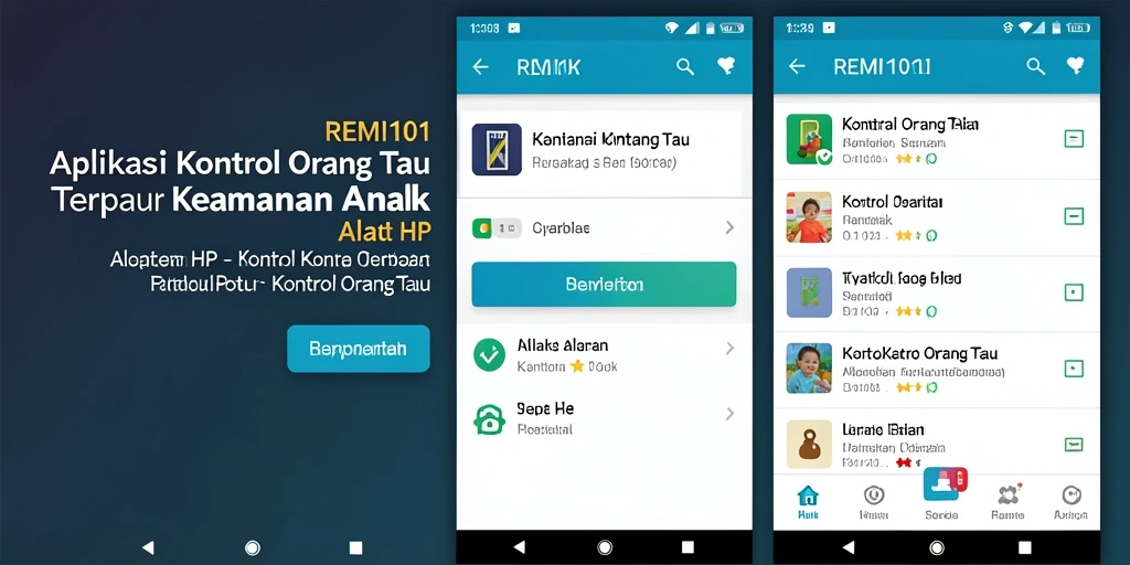 Antarmuka aplikasi REMI101 untuk kontrol orang tua yang efisien.